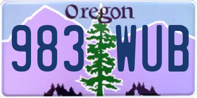 OR license plate 983WUB