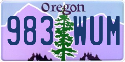 OR license plate 983WUM