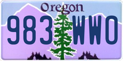 OR license plate 983WWO