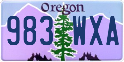OR license plate 983WXA