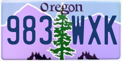 OR license plate 983WXK