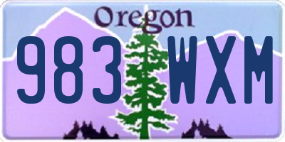 OR license plate 983WXM