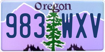 OR license plate 983WXV