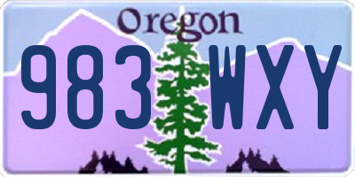 OR license plate 983WXY