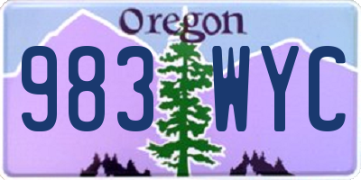 OR license plate 983WYC