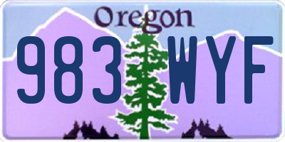 OR license plate 983WYF