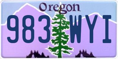 OR license plate 983WYI