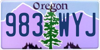 OR license plate 983WYJ