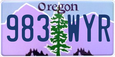 OR license plate 983WYR