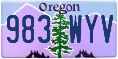 OR license plate 983WYV