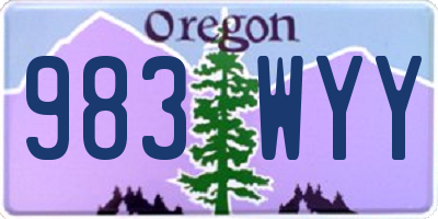 OR license plate 983WYY