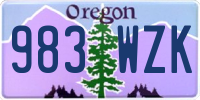 OR license plate 983WZK