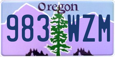 OR license plate 983WZM