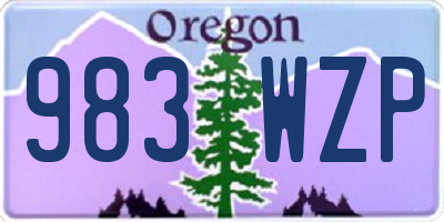 OR license plate 983WZP