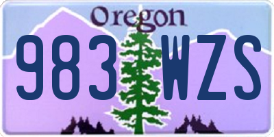 OR license plate 983WZS