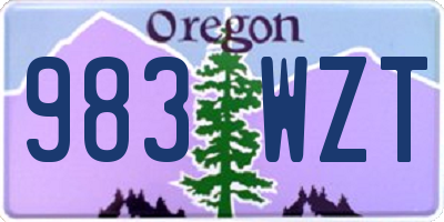 OR license plate 983WZT