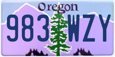 OR license plate 983WZY