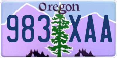 OR license plate 983XAA