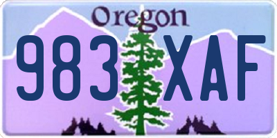 OR license plate 983XAF