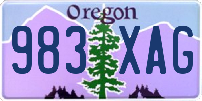 OR license plate 983XAG