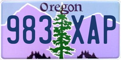 OR license plate 983XAP