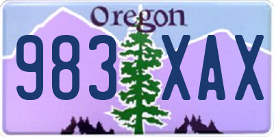 OR license plate 983XAX
