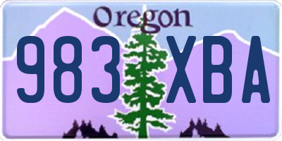 OR license plate 983XBA
