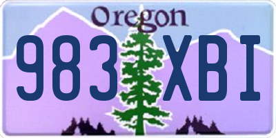 OR license plate 983XBI