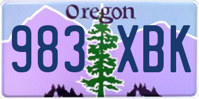 OR license plate 983XBK