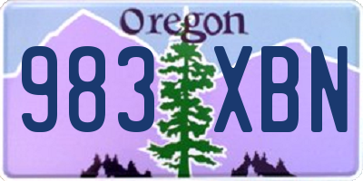 OR license plate 983XBN