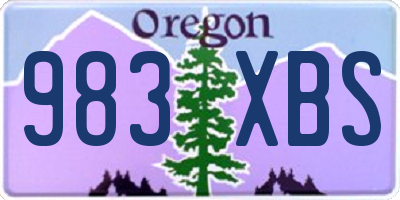 OR license plate 983XBS