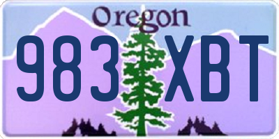 OR license plate 983XBT
