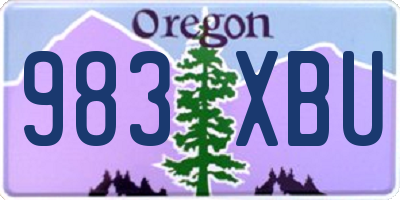 OR license plate 983XBU