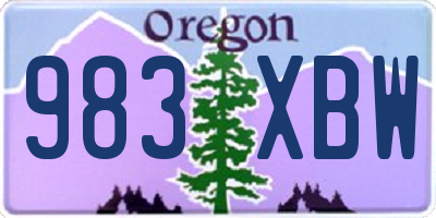 OR license plate 983XBW