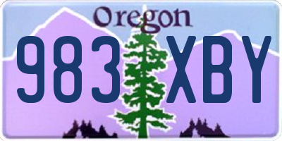 OR license plate 983XBY