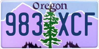 OR license plate 983XCF