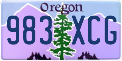 OR license plate 983XCG