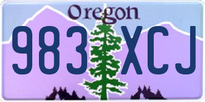 OR license plate 983XCJ
