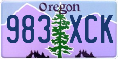 OR license plate 983XCK