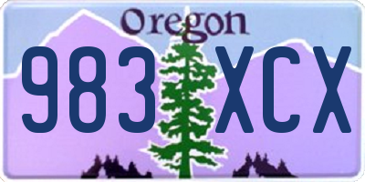 OR license plate 983XCX