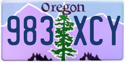 OR license plate 983XCY