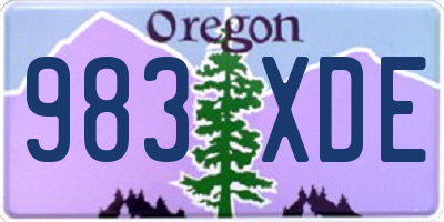 OR license plate 983XDE