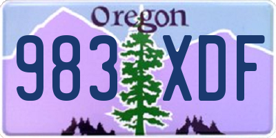 OR license plate 983XDF