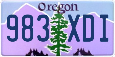 OR license plate 983XDI