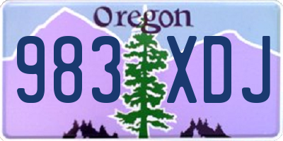 OR license plate 983XDJ