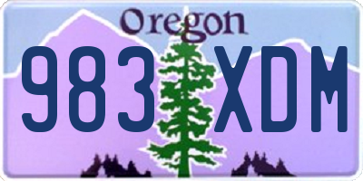 OR license plate 983XDM