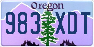 OR license plate 983XDT