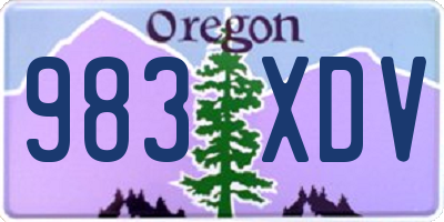OR license plate 983XDV