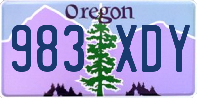 OR license plate 983XDY