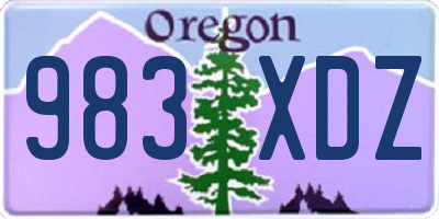 OR license plate 983XDZ